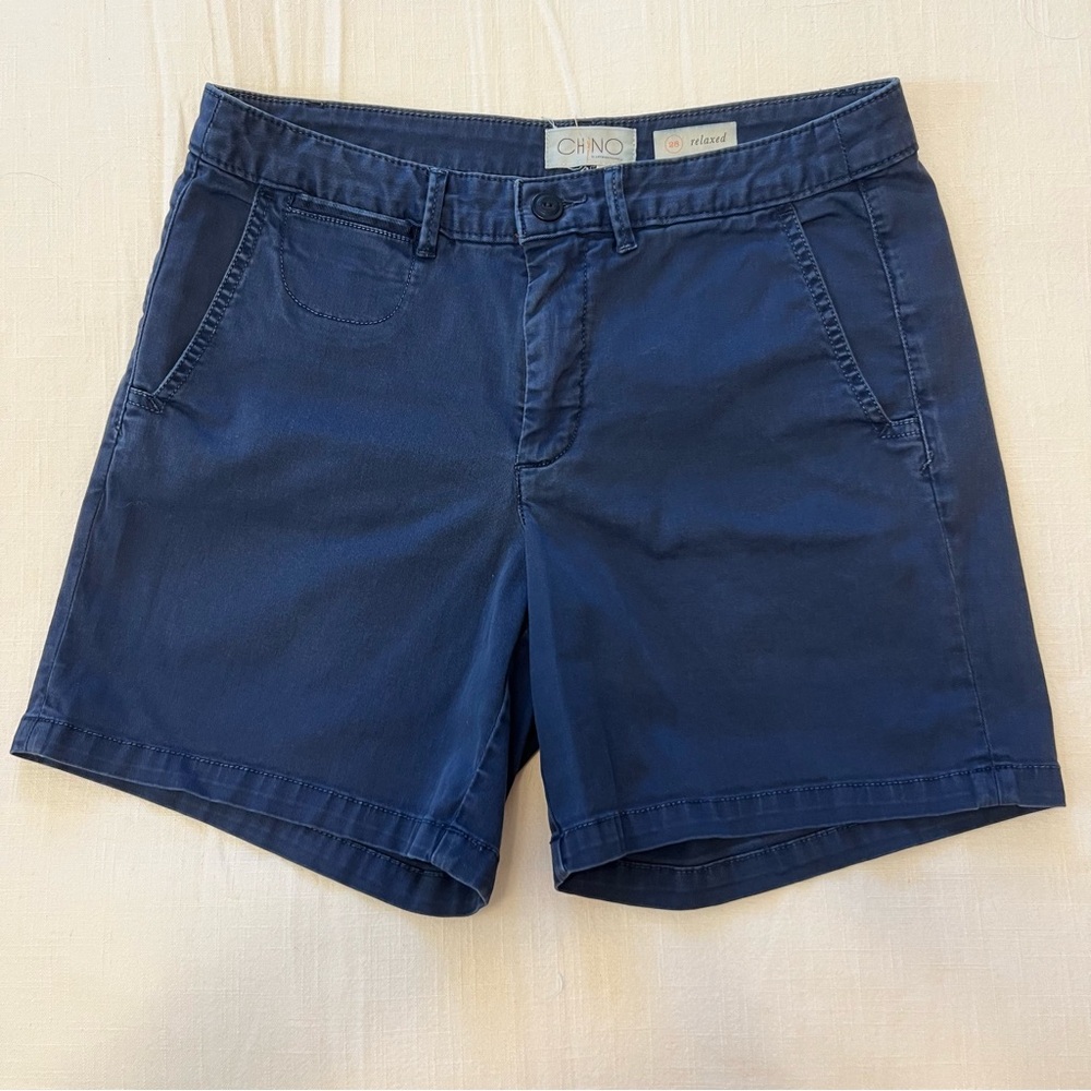 Chino by Anthropologie Relaxed shorts Blue roll up hem Casual